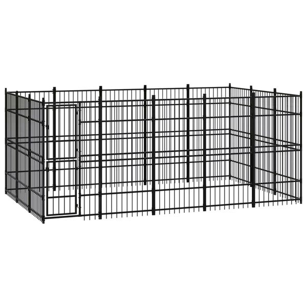 vidaXL Outdoor Dog Kennel Steel 13.82 m&sup2;