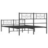 vidaXL Metal Bed Frame without Mattress with Footboard Black 120x190cm