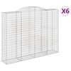 vidaXL Arched Gabion Baskets 6 pcs 300x50x220/240 cm Galvanised Iron