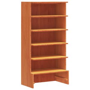 vidaXL Shoe Cabinet Wax Brown 52x30x104 cm Solid Wood Pine