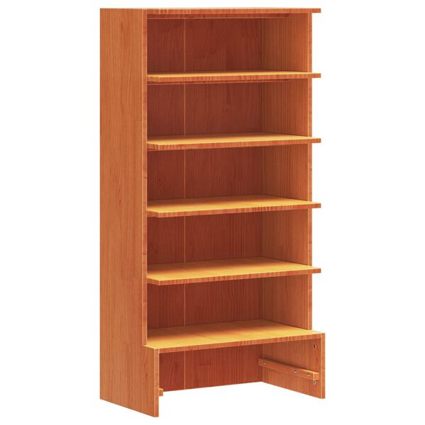 vidaXL Shoe Cabinet Wax Brown 52x30x104 cm Solid Wood Pine