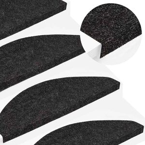 vidaXL Stair Mats Self-adhesive 15 pcs 65x22.5x3.5 cm Anthracite