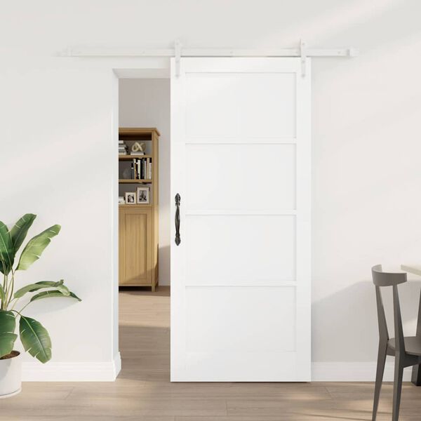 vidaXL Sliding Door ORKDAL White 78 x 202 cm Solid Pine Wood