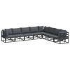 vidaXL Garden Sofa Set with Cushion 8 pcs Black Aluminium