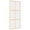vidaXL Sliding Door Gold 90x205 cm Clear ESG Glass and Aluminium