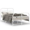 vidaXL Metal Bed Frame without Mattress with Footboard White 120x190cm