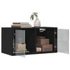 vidaXL Wall Cabinets with Glass Doors 2 pcs Black 68.5x37x35 cm