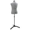 vidaXL Adjustable Dress Form Female Manual Grey 37.5-45.5 inch Fabric
