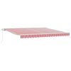 vidaXL Retractable Awning Red and white 400 x 350 cm Polyester