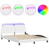 vidaXL Bed Frame with LED without Mattress "Zadar" White 160x200 cm