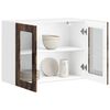 vidaXL Kitchen Wall Cabinet with Glass Door Porto Smoked Oak