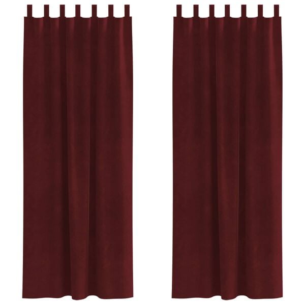 vidaXL Blackout Curtains 2 pcs Wine Red 140 x 245 cm Velvet