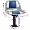 vidaXL Boat Seat with Pedestal Height Adjustable 360&deg; Rotatable