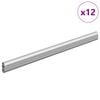 vidaXL Closet Rod 12 pcs Silver 464 x 15 x 29 mm Aluminium Alloy