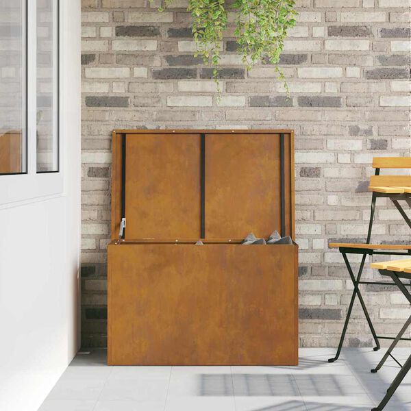 vidaXL Outdoor Storage Box Rusty 80 x 50.5 x 50 cm Steel