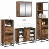 vidaXL Bathroom Furniture Set with Door 4 pcs Old Wood Engineered Wood