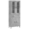 vidaXL Highboard Concrete Grey 69.5x34x180 cm Engineered Wood