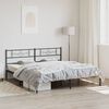 vidaXL Metal Bed Frame without Mattress with Headboard Black 200x200cm
