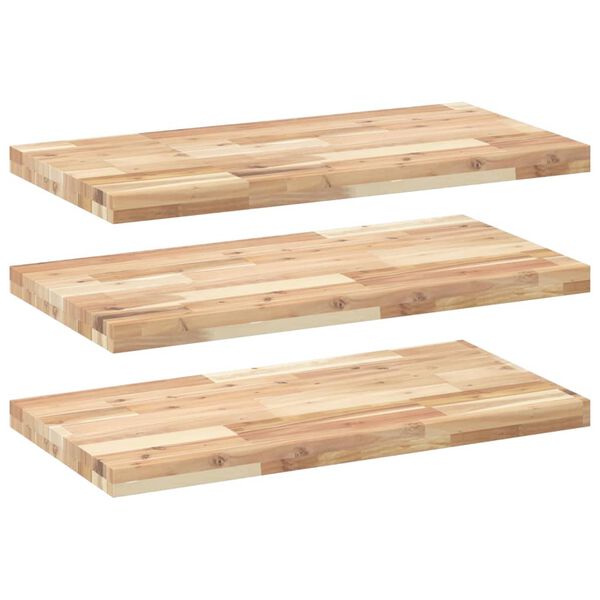 vidaXL Floating Shelves 3 pcs 60x40x4 cm Untreated Solid Wood Acacia