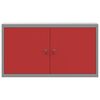 vidaXL Tool Cabinet with Shelf with Lock Red and Grey 100 x 20 x 55 cm