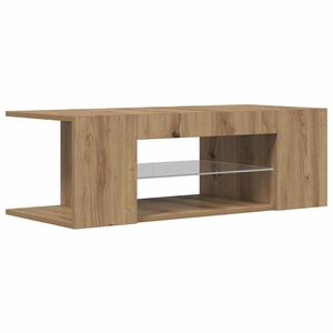 vidaXL TV Cabinet with LED Lights Artisan Oak 90x39x30 cm Engineered Wood
