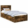 vidaXL Bed Frame with Headboard Smoked Oak 90 x 200 cm Engineered Wood