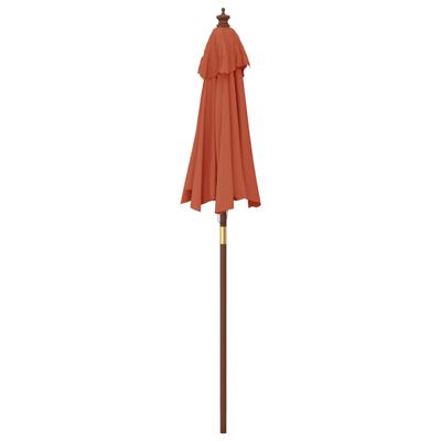 vidaXL Garden Parasol with Wooden Pole Terracotta 196x231 cm