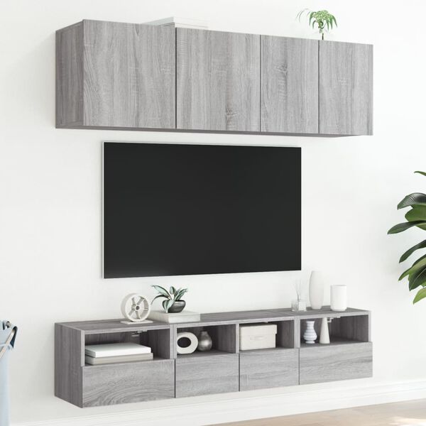 vidaXL TV Wall Cabinet Grey Sonoma 40x30x30 cm Engineered Wood