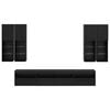 vidaXL TV Wall Cabinet Set with LED Lights with LED 7 pcs Black Oak