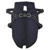 vidaXL Dog Coat with Harness Waterproof Reflective Navy Blue S