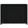 vidaXL Sideboard Black 100x35x74 cm Solid Wood Pine