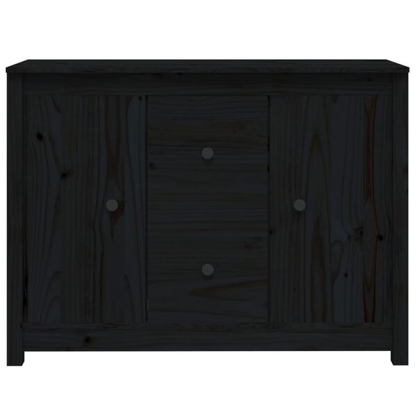 vidaXL Sideboard Black 100x35x74 cm Solid Wood Pine