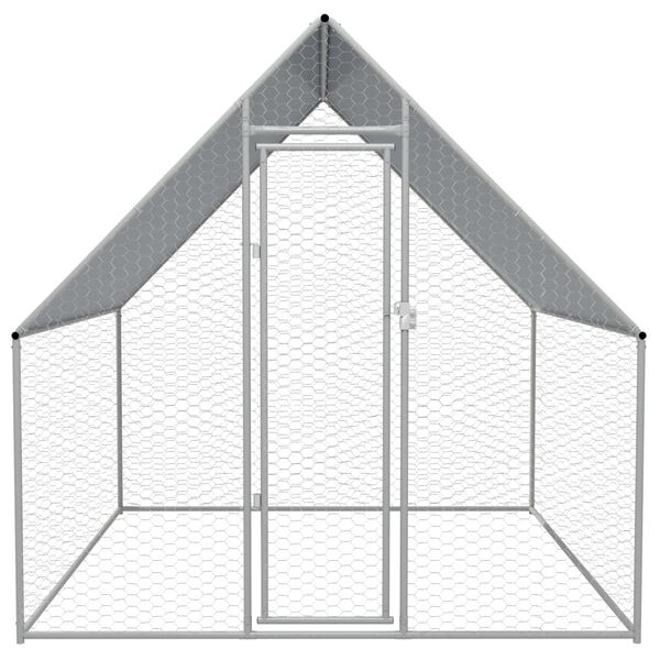 vidaXL Outdoor Chicken Cage 2x2x1.92 m Galvanised Steel
