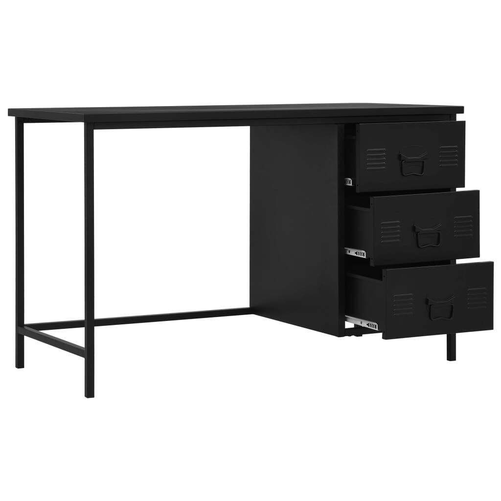 Desk with on sale metal drawers