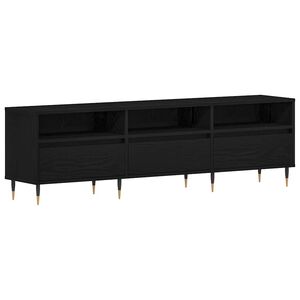 vidaXL TV Cabinet Black Oak 150 x 30 x 44.5 cm Engineered Wood