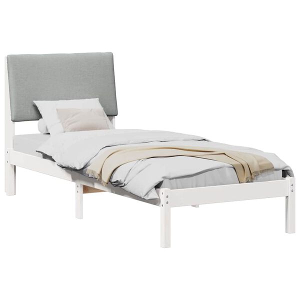 vidaXL Bed frame White and light grey 80 x 200 cm Solid pine wood