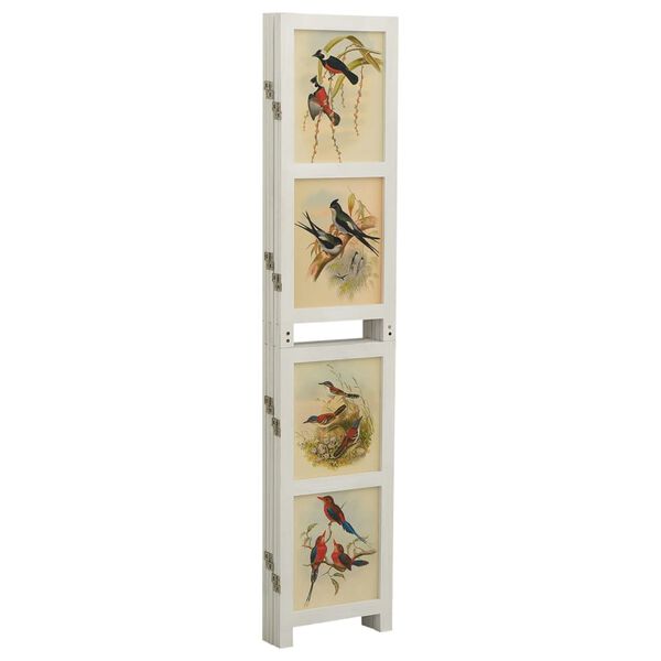 vidaXL 5-Panel Room Divider White 178x165 cm Solid Wood Paulownia