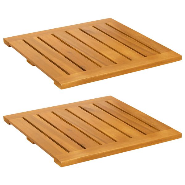 vidaXL Bath Mat Plain Brown 50 x 50 cm Wood