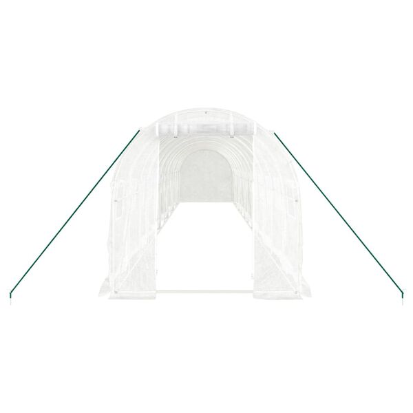 vidaXL Greenhouse with Steel Frame White 24 m&sup2; 12x2x2 m