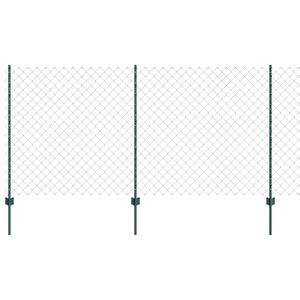 vidaXL Chainlink Fence with Post 25 x 1.2 m PVC-Coated Steel Green