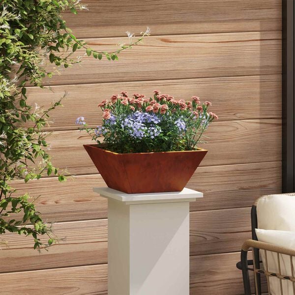 vidaXL Garden Planter Rusty 35 x 35 x 15 cm Weathering Steel