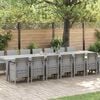 vidaXL Garden Dining Set with Cushions 15 pcs Light Grey PP