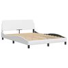 vidaXL Bed Frame without Mattress "Zadar" White 140x190 cm Faux Leather