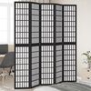 vidaXL Room Divider 5 Panels Black Solid Wood Paulownia