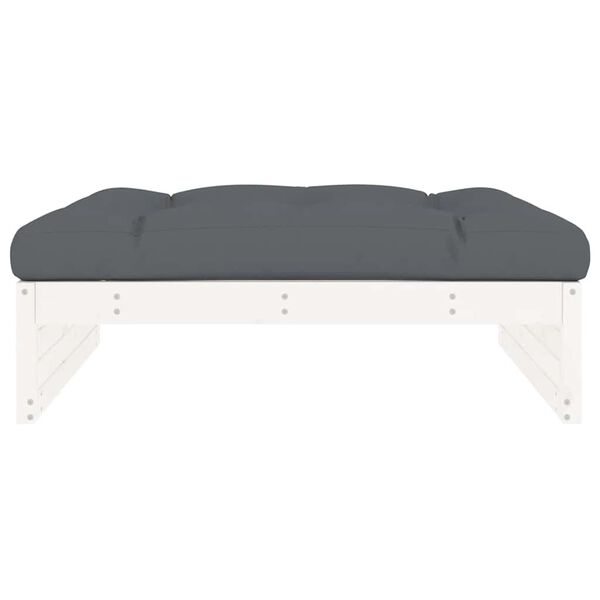 vidaXL Garden Footstool White 120x80 cm Solid Wood Pine