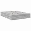 vidaXL Storage Bed Frame Grey Sonoma 140 x 190 cm Engineered Wood