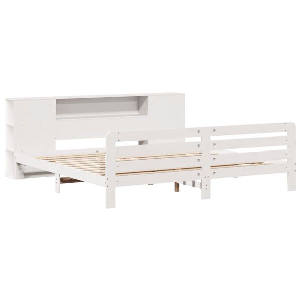 vidaXL Bed Frame without Mattress White 200x200 cm Solid Wood Pine