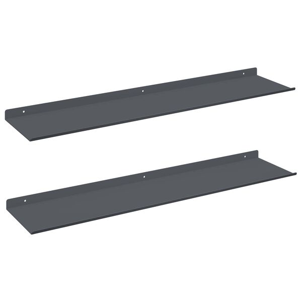 vidaXL Floating Shelf 2 pcs Anthracite 80 x 18 x 2.5 cm Steel