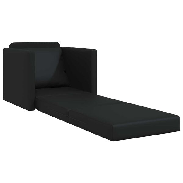 vidaXL Folding Sofa Bed Black 74 x 77 x 81 cm PVC