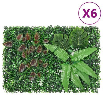  vidaXL Artificial Plant Fence 6 pcs Green 40x60 cm